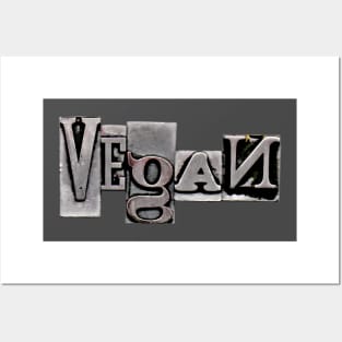 VEGAN Typeset Letters Posters and Art